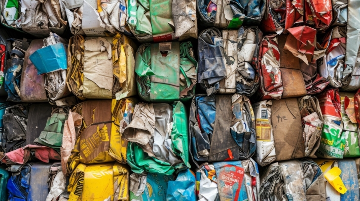 Assorted, colourful clothes neatly stacked next to each other