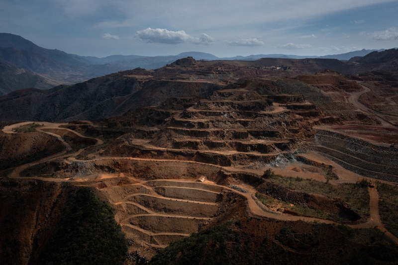 An open-pit mine
