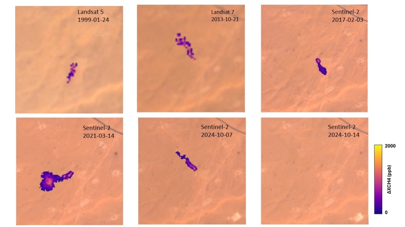 Methane flares in eastern Algeria