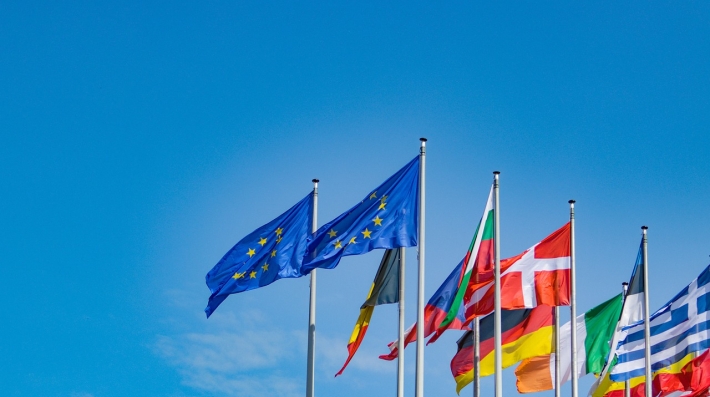 EU flag, other Eu nations' flags